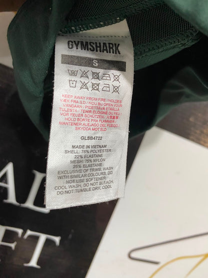 GYMSHARK |S| BUST 13| DARK GREEN PADDED SPORTS BRA CROP TOP RACERBACK ATHLETIC ACTIVEWEAR