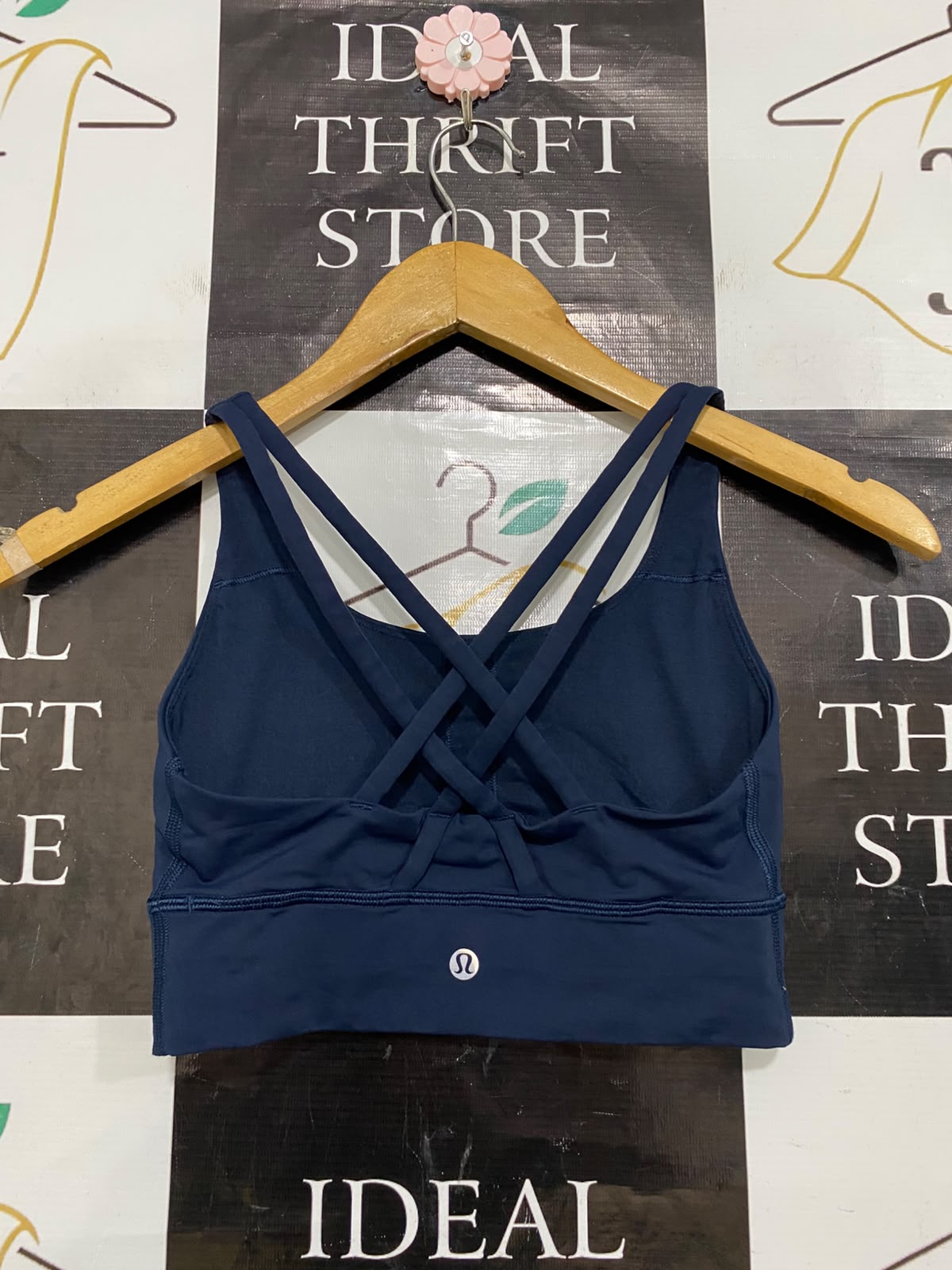 LULULEMON |XXS| BUST 11| NAVY BLUE STRAPPY SPORTS BRA CROP TOP LONG-LINE ACTIVEWEAR