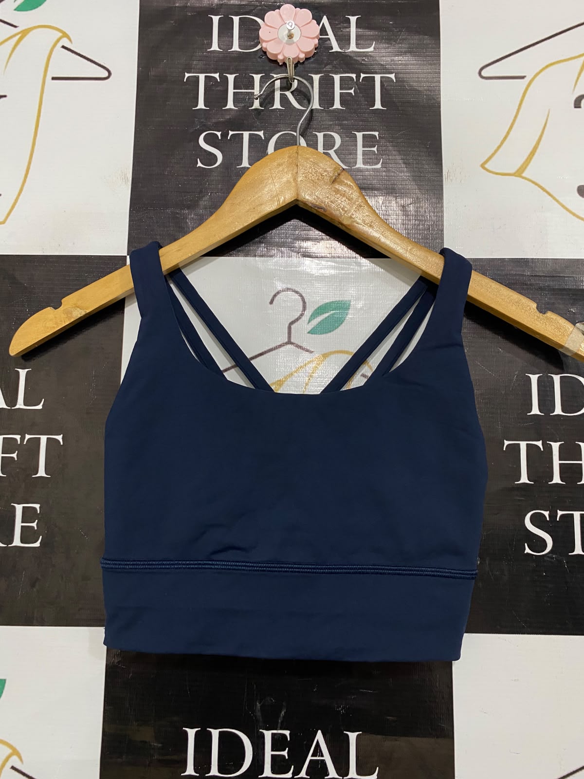 LULULEMON |XXS| BUST 11| NAVY BLUE STRAPPY SPORTS BRA CROP TOP LONG-LINE ACTIVEWEAR