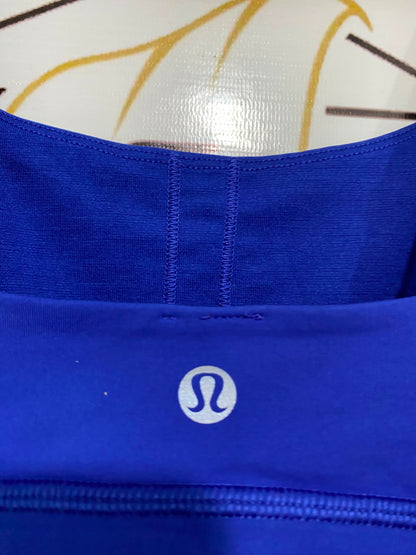 LULULEMON |XS| BUST 12| ROYAL BLUE BLACK STRAP SPORTS BRA CROP TOP LONG-LINE ACTIVEWEAR