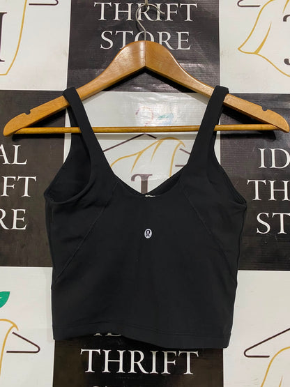 LULULEMON |XS| BUST 12| BLACK V-NECK CROP TOP TANK TOP ATHLETIC WORKOUT ACTIVEWEAR