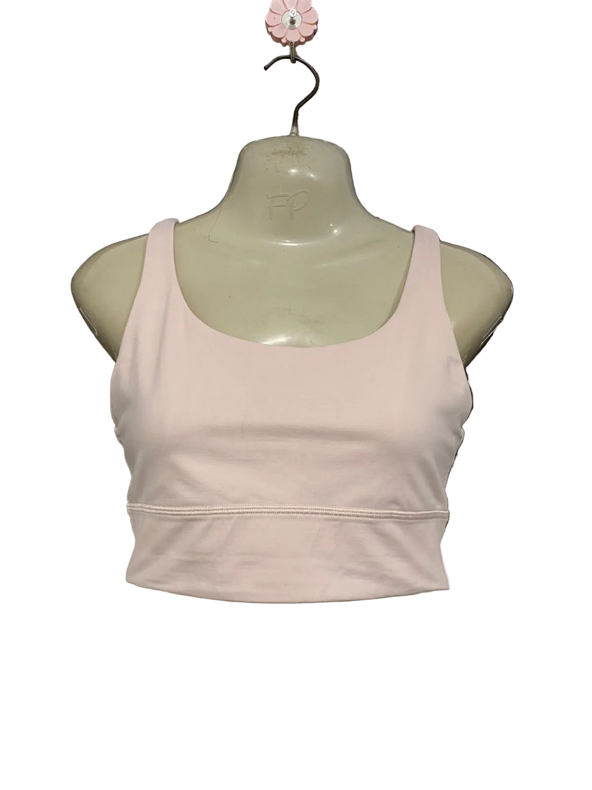 LULULEMON |XS| BUST 13| BLUSH PINK NUDE SCOOP NECK SPORTS BRA CROP TOP LONG-LINE ACTIVEWEAR
