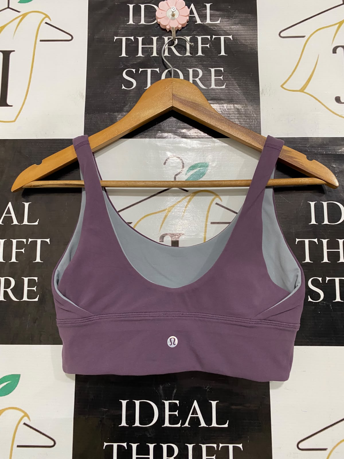 LULULEMON |XS| BUST 13| MAUVE PURPLE SCOOP NECK SPORTS BRA CROP TOP LONG-LINE ACTIVEWEAR
