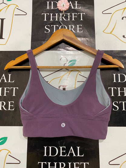 LULULEMON |XS| BUST 13| MAUVE PURPLE SCOOP NECK SPORTS BRA CROP TOP LONG-LINE ACTIVEWEAR