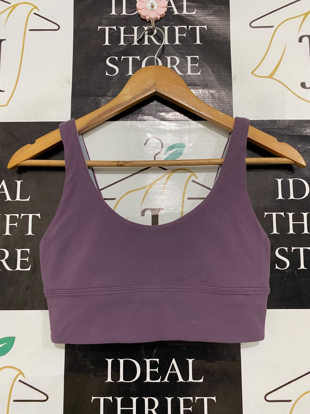 LULULEMON |XS| BUST 13| MAUVE PURPLE SCOOP NECK SPORTS BRA CROP TOP LONG-LINE ACTIVEWEAR