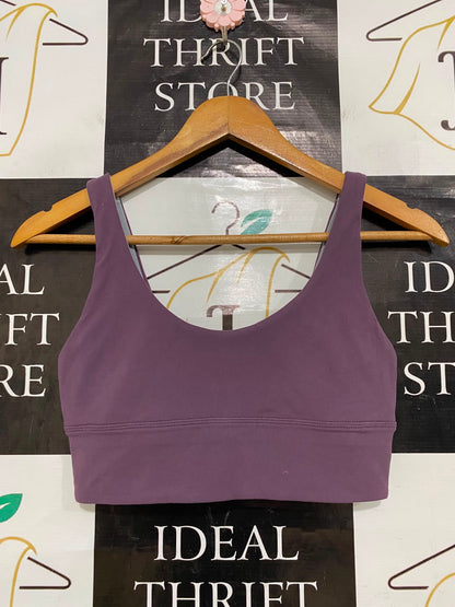 LULULEMON |XS| BUST 13| MAUVE PURPLE SCOOP NECK SPORTS BRA CROP TOP LONG-LINE ACTIVEWEAR
