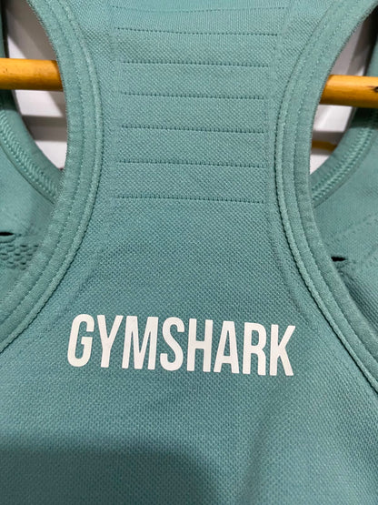 GYMSHARK |M| BUST 13| SAGE GREEN SEAMLESS SPORTS BRA CROP TOP ACTIVEWEAR
