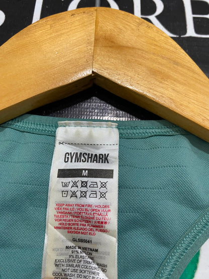 GYMSHARK |M| BUST 13| SAGE GREEN SEAMLESS SPORTS BRA CROP TOP ACTIVEWEAR