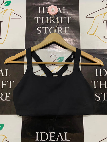 LULULEMON |S| BUST 14| BLACK SQUARE NECK ADJUSTABLE STRAP SPORTS BRA CROP TOP ACTIVEWEAR