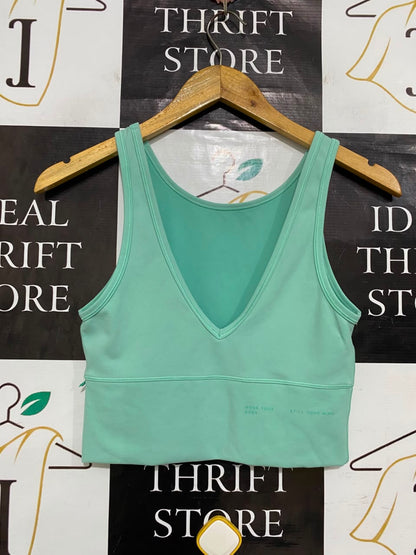 LULULEMON |XS| BUST 13| MINT GREEN LOGO CROP TOP SPORTS BRA ACTIVEWEAR