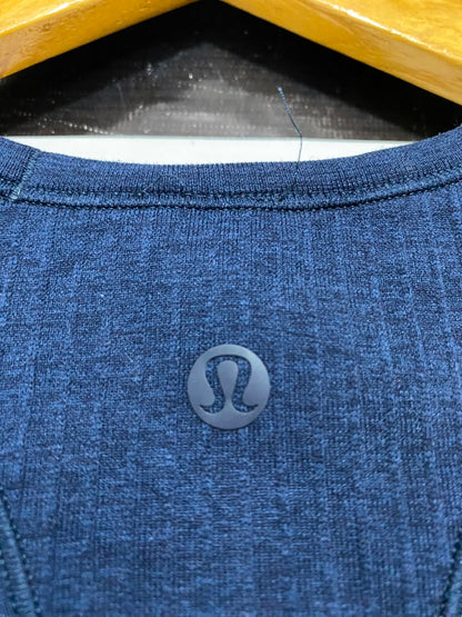 LULULEMON |XS| BUST 13| NAVY BLUE HIGH-NECK CROP TOP TANK TOP SEAMLESS ACTIVEWEAR