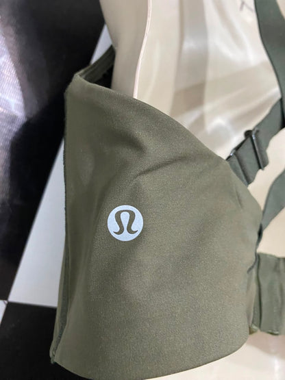 LULULEMON |M| BUST 16| OLIVE GREEN SCOOP NECK SPORTS BRA CROP TOP LONG-LINE ACTIVEWEAR