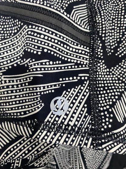 LULULEMON |M| WAIST 28| BLACK GEOMETRIC MESH LAYERED RUNNING SHORTS ACTIVEWEAR