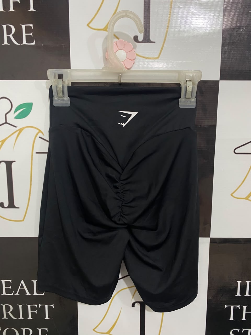 GYMSHARK |XXS| WAIST 18| BLACK HIGH-WAISTED BIKER SHORTS ACTIVEWEAR