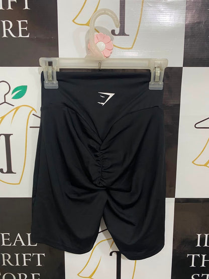 GYMSHARK |XXS| WAIST 18| BLACK HIGH-WAISTED BIKER SHORTS ACTIVEWEAR