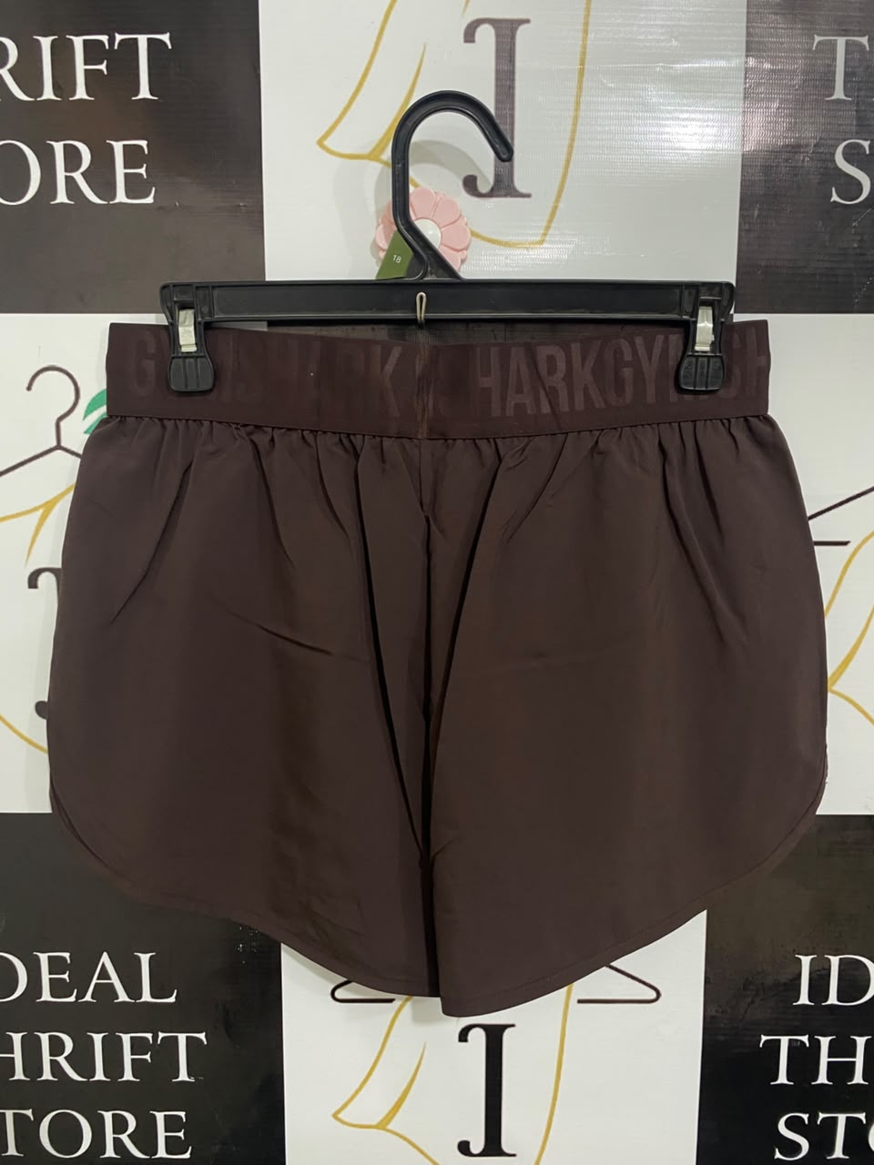GYMSHARK |M| WAIST 28| BROWN BRANDED WAISTBAND RUNNING SHORTS ACTIVEWEAR