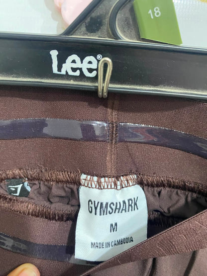 GYMSHARK |M| WAIST 28| BROWN BRANDED WAISTBAND RUNNING SHORTS ACTIVEWEAR
