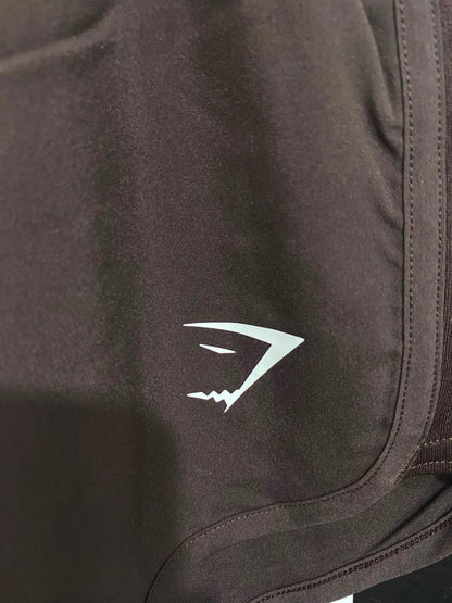GYMSHARK |M| WAIST 28| BROWN BRANDED WAISTBAND RUNNING SHORTS ACTIVEWEAR