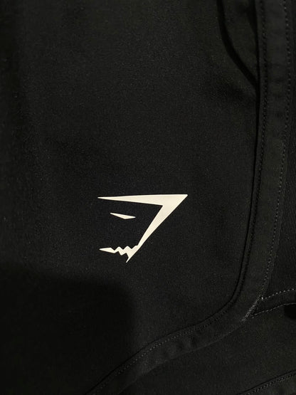 GYMSHARK |M| WAIST 28| BLACK BRANDED WAISTBAND RUNNING SHORTS ACTIVEWEAR