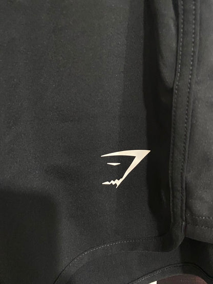 GYMSHARK |M| WAIST 28| BLACK BRANDED WAISTBAND RUNNING SHORTS ACTIVEWEAR