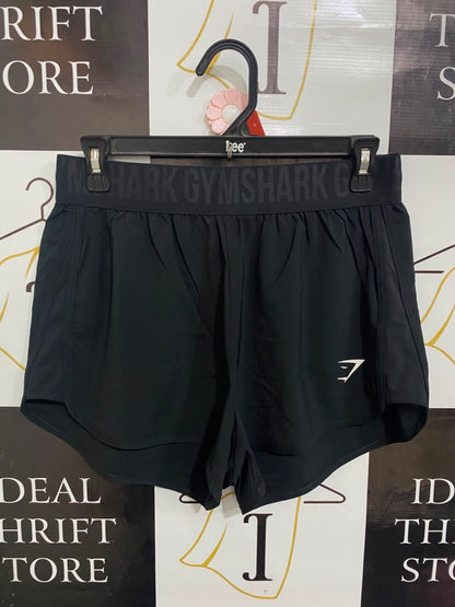 GYMSHARK |M| WAIST 28| BLACK BRANDED WAISTBAND RUNNING SHORTS ACTIVEWEAR