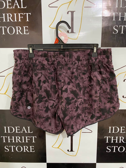 LULULEMON |XL| WAIST 34| MAUVE FLORAL PRINT LAYERED RUNNING SHORTS ACTIVEWEAR