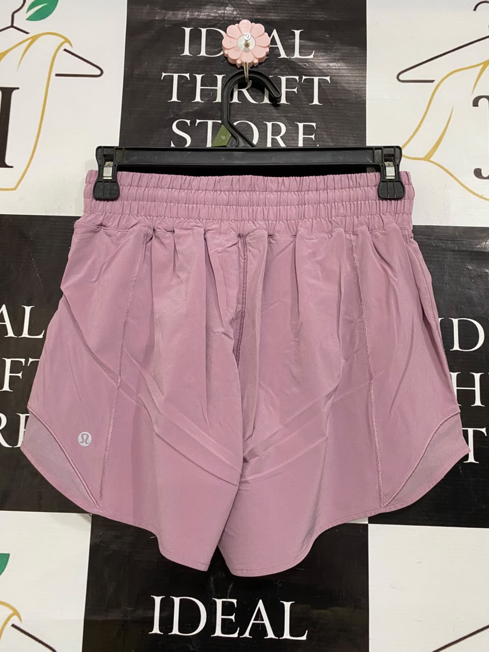 LULULEMON |XS| WAIST 24| MAUVE PINK HIGH-WAISTED MESH-PANEL RUNNING SHORTS ACTIVEWEAR
