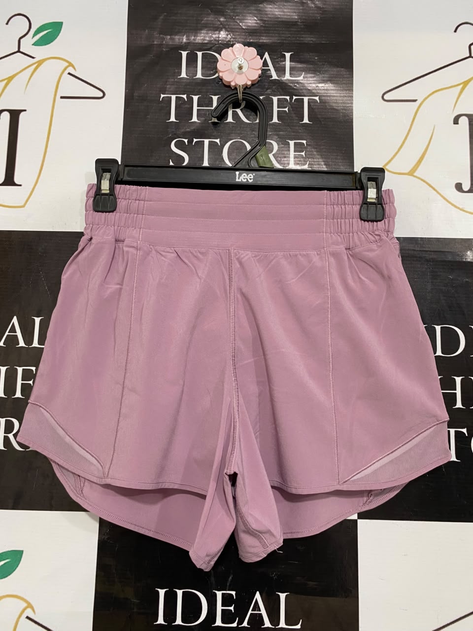 LULULEMON |XS| WAIST 24| MAUVE PINK HIGH-WAISTED MESH-PANEL RUNNING SHORTS ACTIVEWEAR