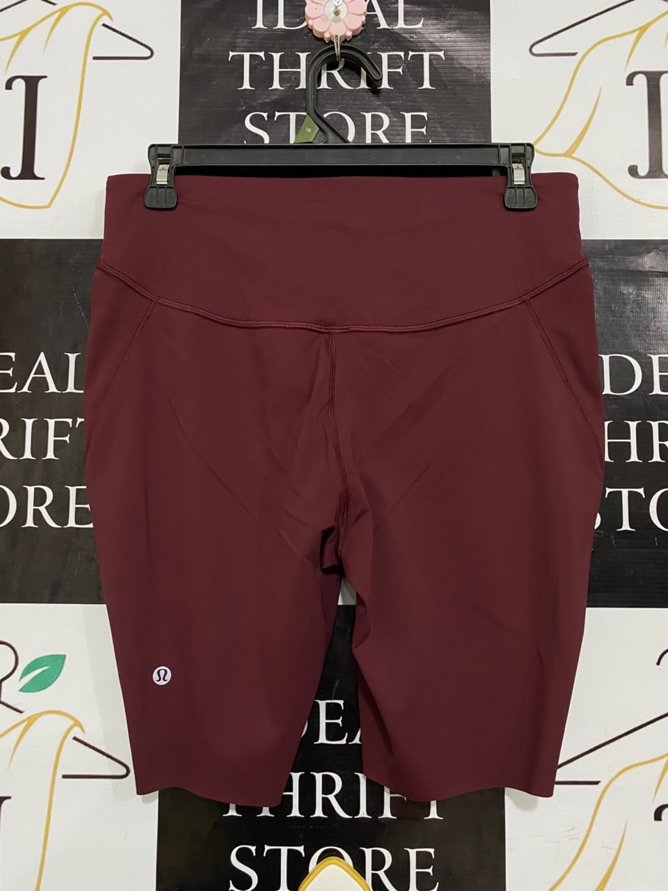 LULULEMON |M| WAIST 28| MAROON BURGUNDY HIGH-WAISTED ATHLETIC BIKER SHORTS ACTIVEWEAR