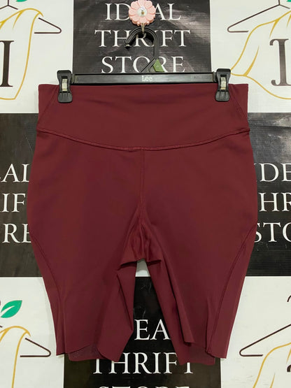 LULULEMON |M| WAIST 28| MAROON BURGUNDY HIGH-WAISTED ATHLETIC BIKER SHORTS ACTIVEWEAR