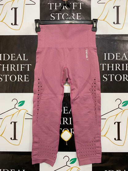 GYMSHARK |XS| WAIST 22| DUSTY PINK SEAMLESS PERFORATED LEGGINGS ACTIVEWEAR