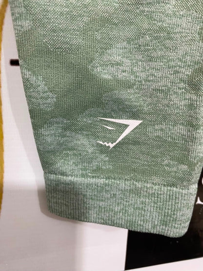 GYMSHARK |XS| WAIST 24| SAGE GREEN CAMO SEAMLESS HIGH-WAISTED LEGGINGS ACTIVEWEAR