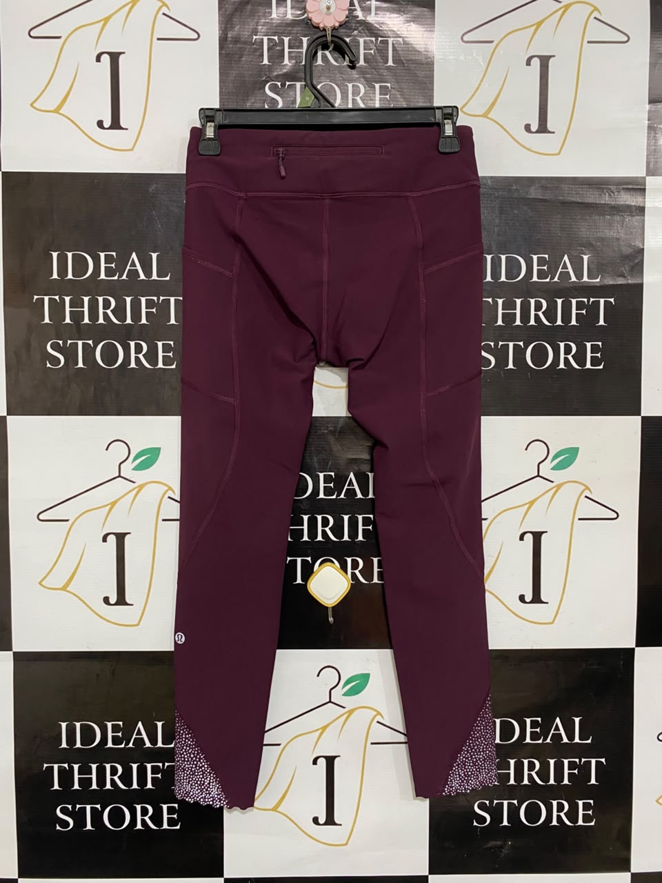 LULULEMON |S| WAIST 26| BURGUNDY REFLECTIVE DOT-ACCENT HIGH-WAISTED LEGGINGS ACTIVEWEAR