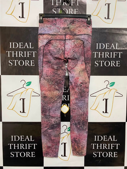 LULULEMON |XS| WAIST 24| PINK MULTICOLOR ABSTRACT PRINT HIGH-WAISTED POCKET LEGGINGS ACTIVEWEAR