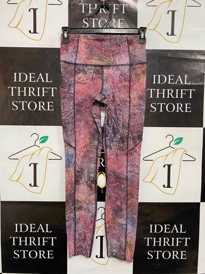 LULULEMON |XS| WAIST 24| PINK MULTICOLOR ABSTRACT PRINT HIGH-WAISTED POCKET LEGGINGS ACTIVEWEAR