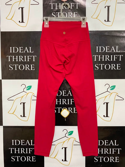 LULULEMON |XXS| WAIST 20| VIBRANT RED HIGH-WAISTED ATHLETIC LEGGINGS ACTIVEWEAR