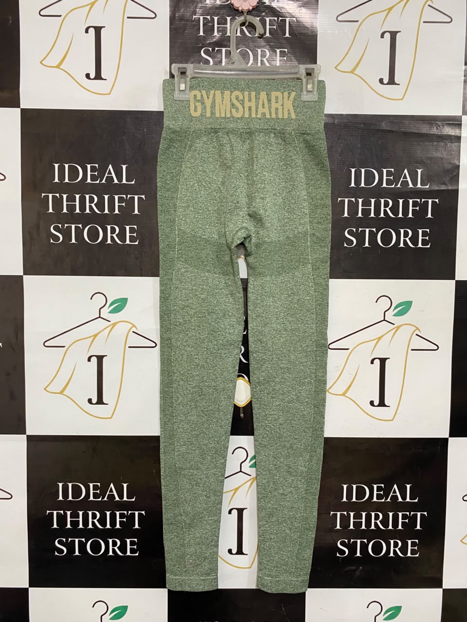 GYMSHARK |XXS| WAIST 22| OLIVE GREEN MARLED SEAMLESS HIGH-WAISTED LEGGINGS ACTIVEWEAR