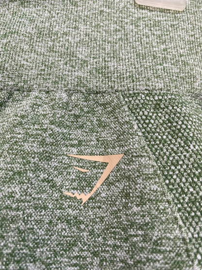 GYMSHARK |XXS| WAIST 22| OLIVE GREEN MARLED SEAMLESS HIGH-WAISTED LEGGINGS ACTIVEWEAR
