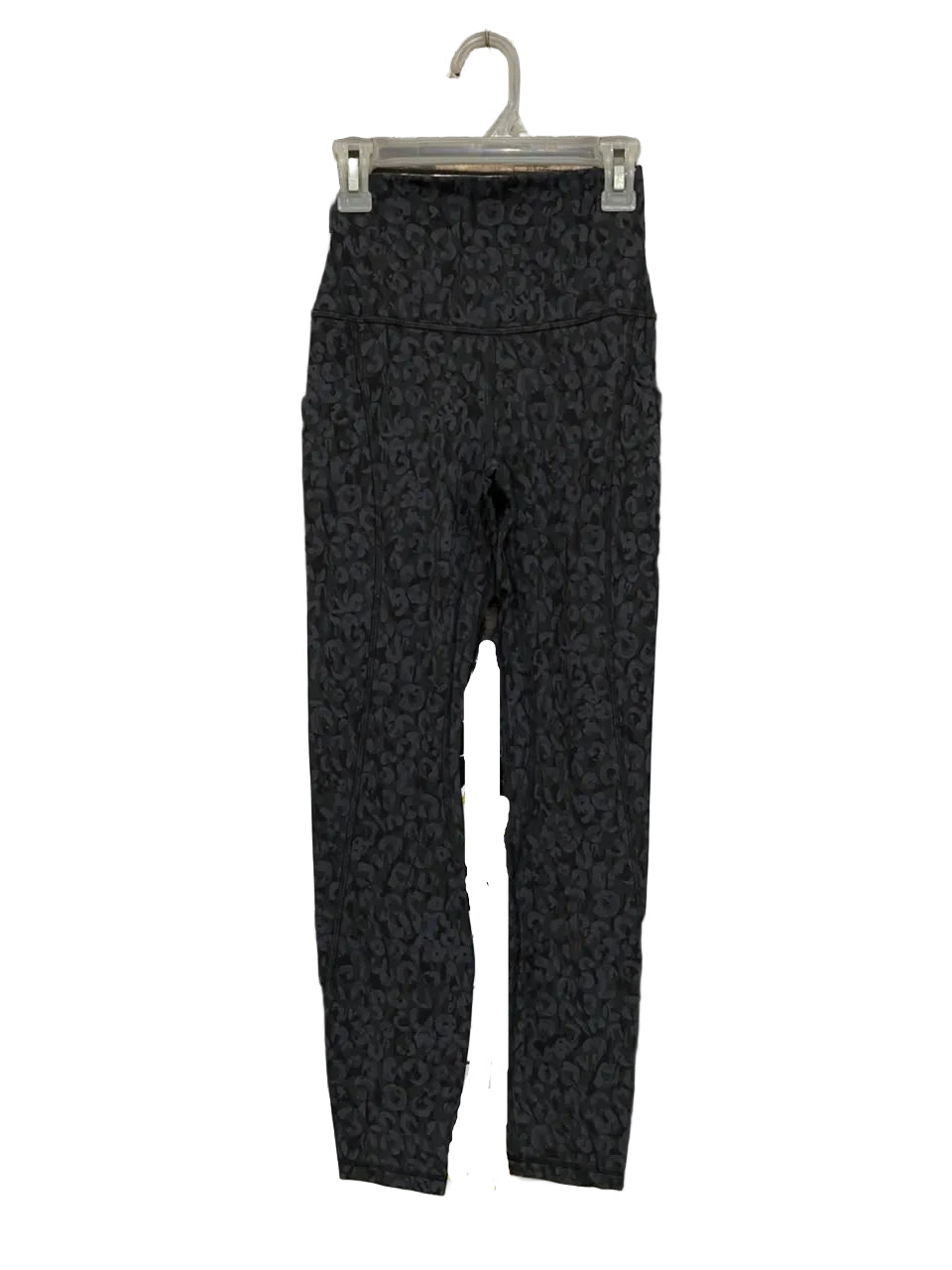 LULULEMON |XXS| WAIST 20| CHARCOAL BLACK LEOPARD PRINT HIGH-WAISTED POCKET LEGGINGS ACTIVEWEAR
