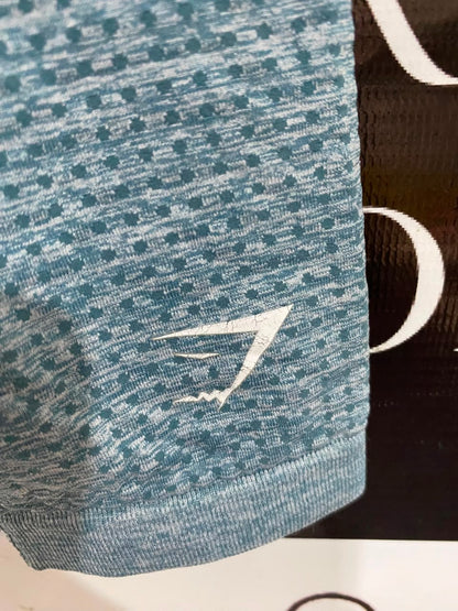 GYMSHARK |S| WAIST 26| DUSTY BLUE MARLED SEAMLESS HIGH-WAISTED LEGGINGS ACTIVEWEAR