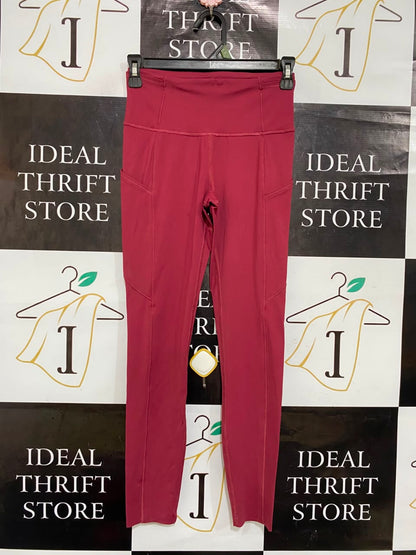 LULULEMON |XS| WAIST 24| BERRY PINK HIGH-WAISTED POCKET LEGGINGS ACTIVEWEAR