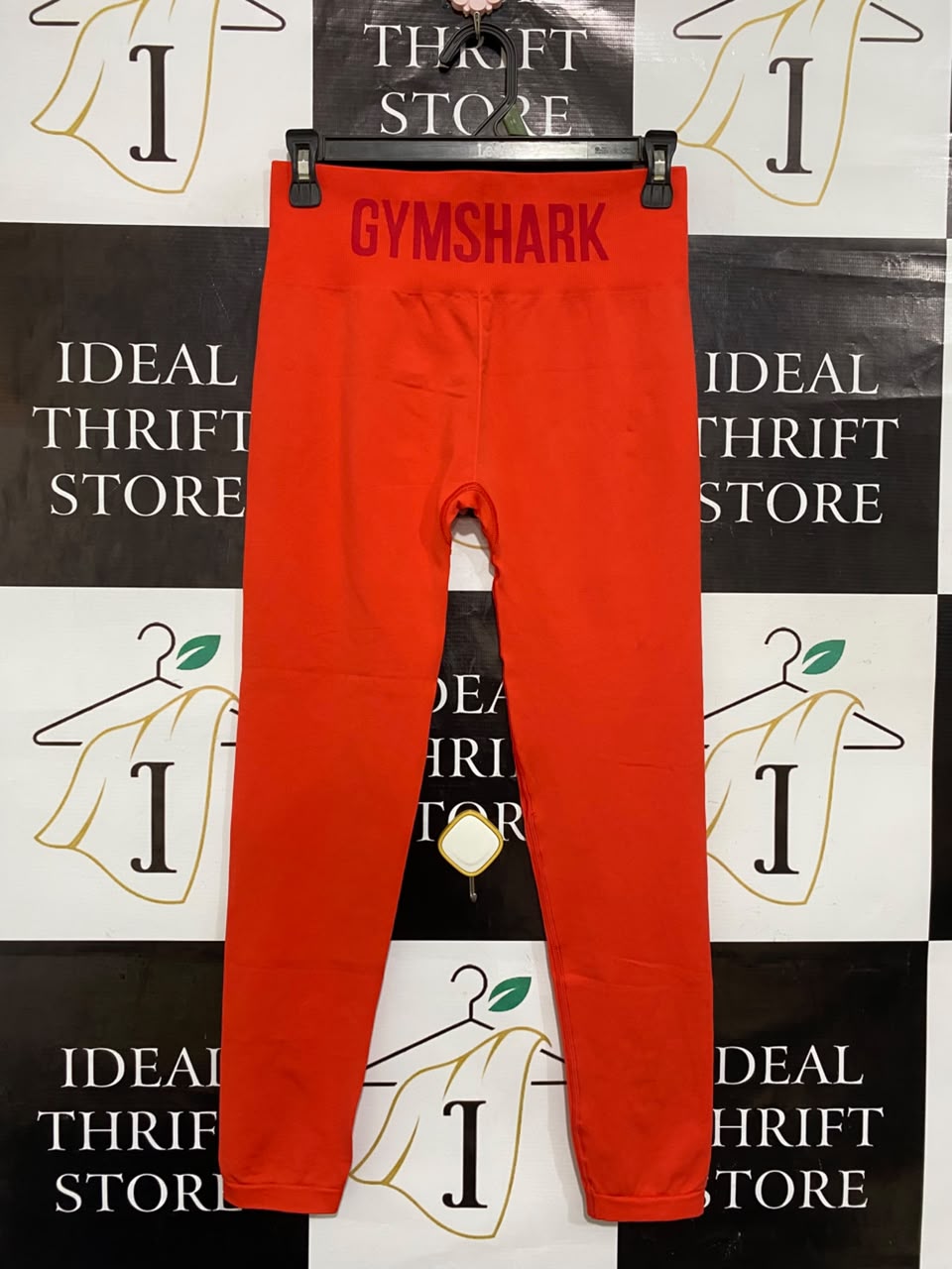 GYMSHARK |S| WAIST 26| VIBRANT RED LOGO-WAISTBAND SEAMLESS HIGH-WAISTED LEGGINGS ACTIVEWEAR