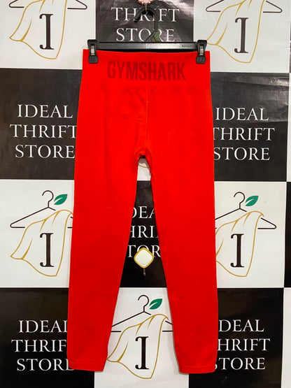 GYMSHARK |S| WAIST 26| VIBRANT RED LOGO-WAISTBAND SEAMLESS HIGH-WAISTED LEGGINGS ACTIVEWEAR
