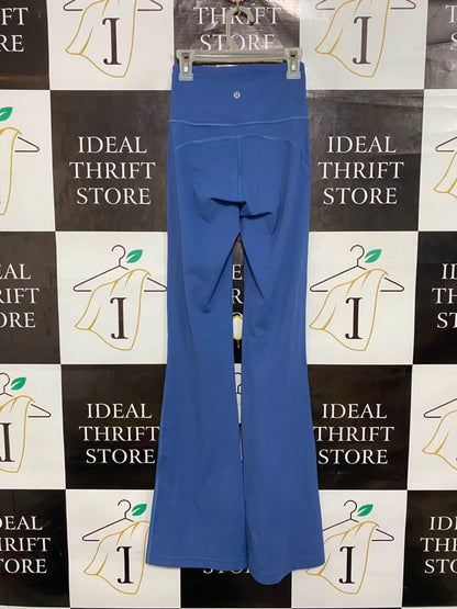 LULULEMON |XXS| WAIST 20| DUSTY BLUE / CORNFLOWER HIGH-WAISTED FLARE YOGA PANTS ACTIVEWEAR  CAPTION