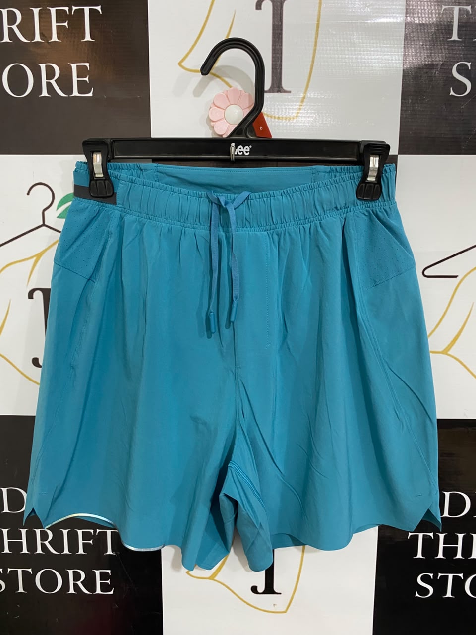 LULULEMON |S| WAIST 26| TEAL / TURQUOISE HIGH-WAISTED ATHLETIC RUNNING SHORTS ACTIVEWEAR