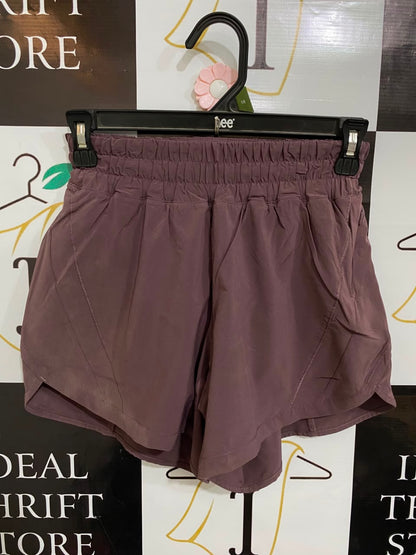 LULULEMON |XS| WAIST 24| MAUVE / DUSTY PLUM HIGH-WAISTED ATHLETIC RUNNING SHORTS ACTIVEWEAR