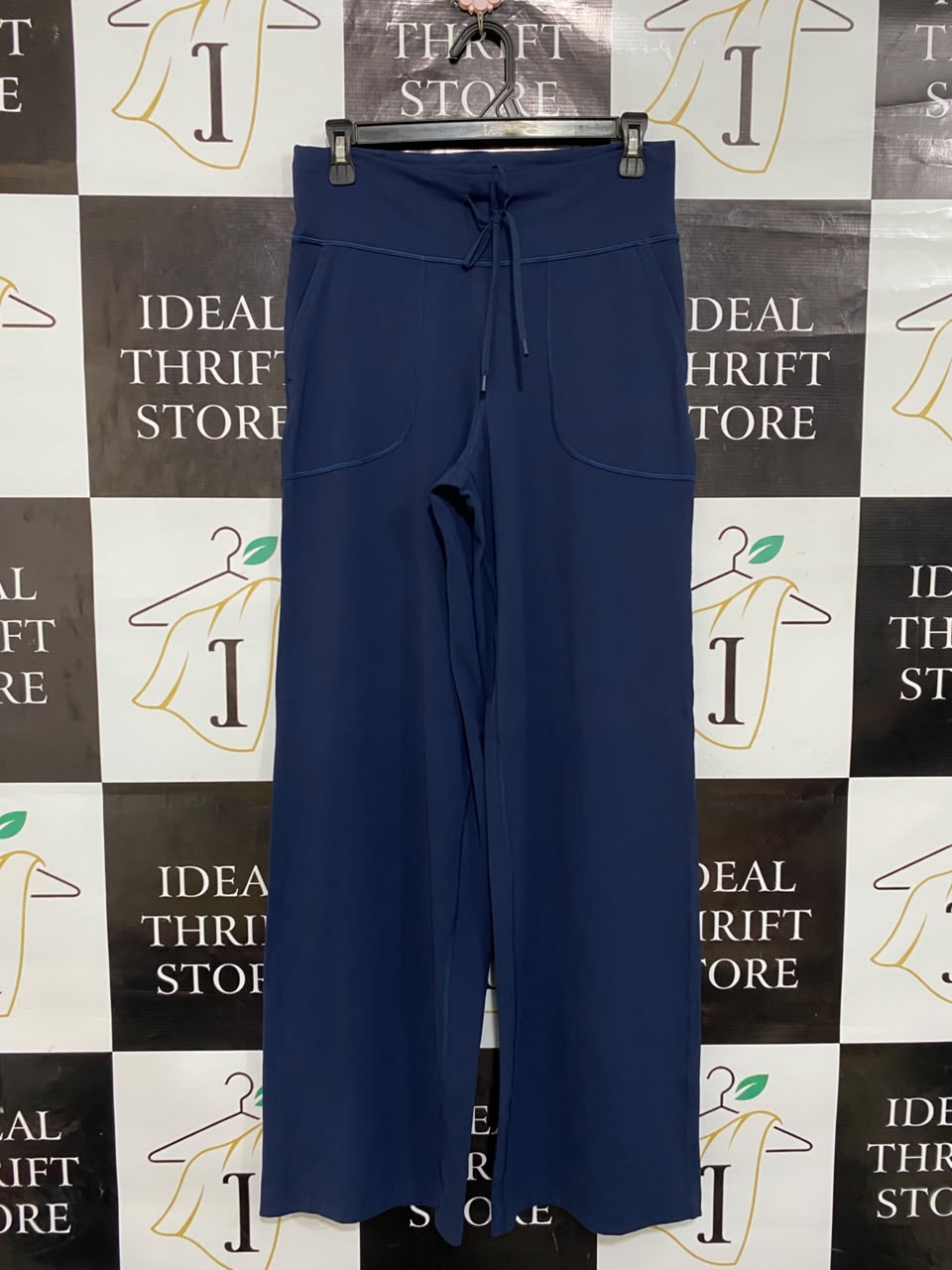 LULULEMON |M| WAIST 28| NAVY BLUE HIGH-WAISTED DRAWSTRING WIDE-LEG LOUNGE PANTS ACTIVEWEAR