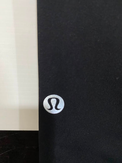 LULULEMON |L| WAIST 30| CLASSIC BLACK HIGH-WAISTED CROP POCKET LEGGINGS / CAPRIS WITH REFLECTIVE ACCENTS