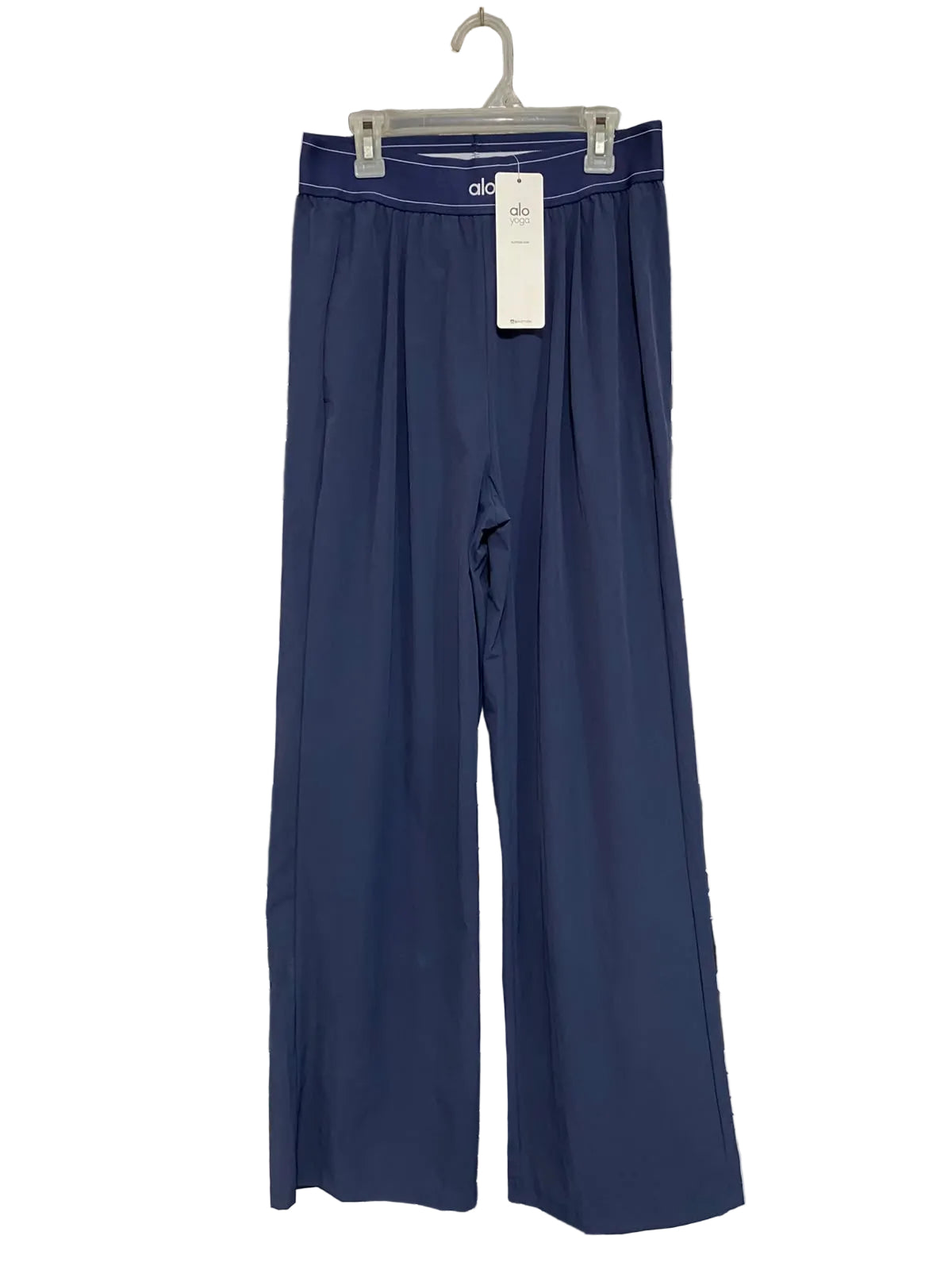 ALO |M| WAIST 26| YOGA NAVY BLUE BRANDED WAISTBAND WIDE-LEG LOUNGE PANTS ACTIVEWEAR