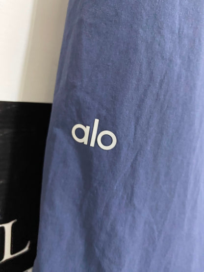 ALO |M| WAIST 26| YOGA NAVY BLUE BRANDED WAISTBAND WIDE-LEG LOUNGE PANTS ACTIVEWEAR